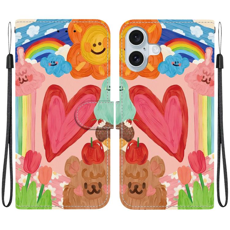 Custodia per telefono in ecopelle con texture cristallina, For iPhone 16 Pro, For iPhone 16 Plus