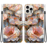 Custodia per telefono in ecopelle con texture cristallina, For iPhone 16, For iPhone 15 Pro Max