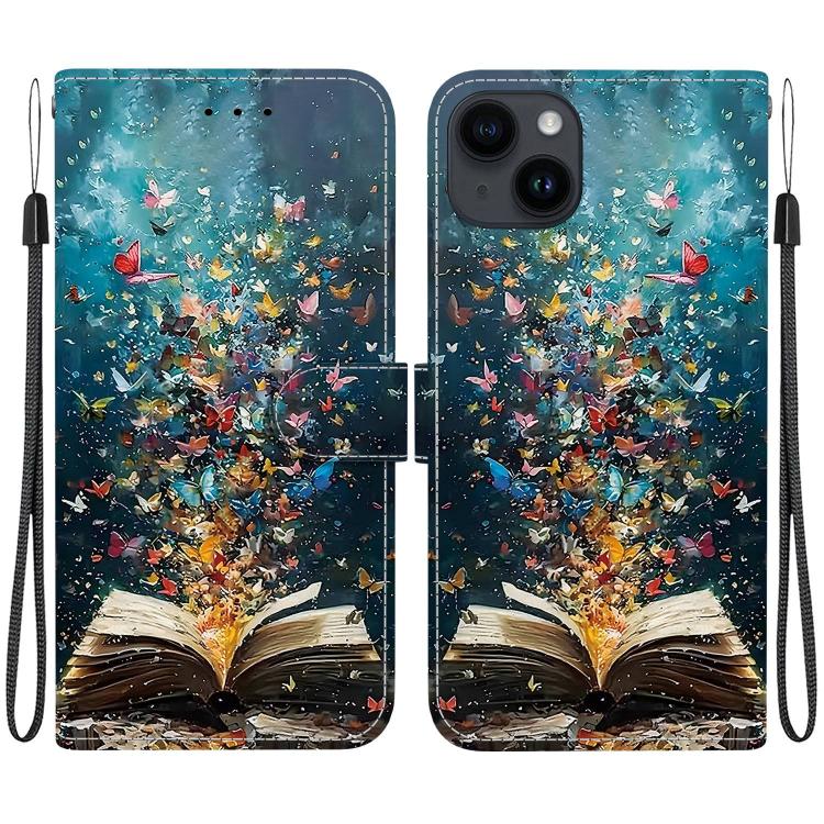 Custodia per telefono in ecopelle con texture cristallina, For iPhone 15, For iPhone 14 Plus