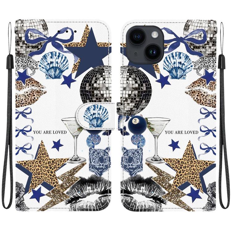 Custodia per telefono in ecopelle con texture cristallina, For iPhone 14, For iPhone 14 Pro