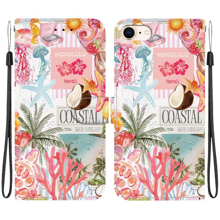 Custodia per telefono in ecopelle con texture cristallina, For iPhone 14 Pro Max, For iPhone SE 2022 / SE 2020 / 7 / 8
