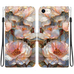 Custodia per telefono in ecopelle con texture cristallina, For iPhone 14 Pro Max, For iPhone SE 2022 / SE 2020 / 7 / 8