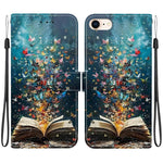 Custodia per telefono in ecopelle con texture cristallina, For iPhone 14 Pro Max, For iPhone SE 2022 / SE 2020 / 7 / 8