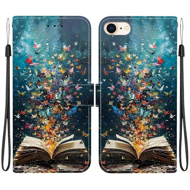 Custodia per telefono in ecopelle con texture cristallina, For iPhone 14 Pro Max, For iPhone SE 2022 / SE 2020 / 7 / 8