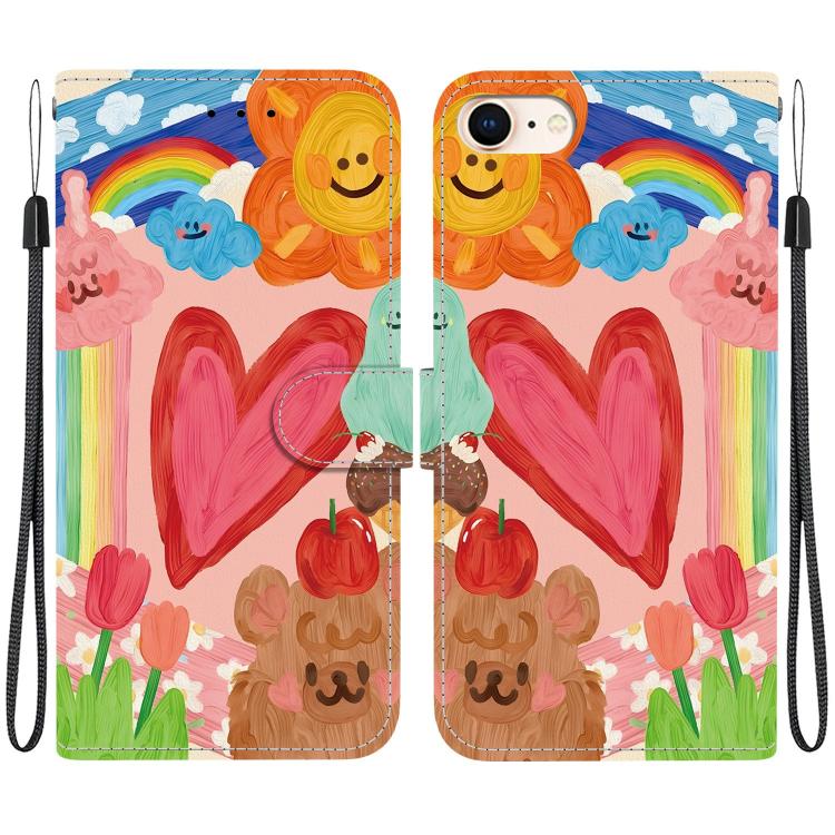 Custodia per telefono in ecopelle con texture cristallina, For iPhone 14 Pro Max, For iPhone SE 2022 / SE 2020 / 7 / 8