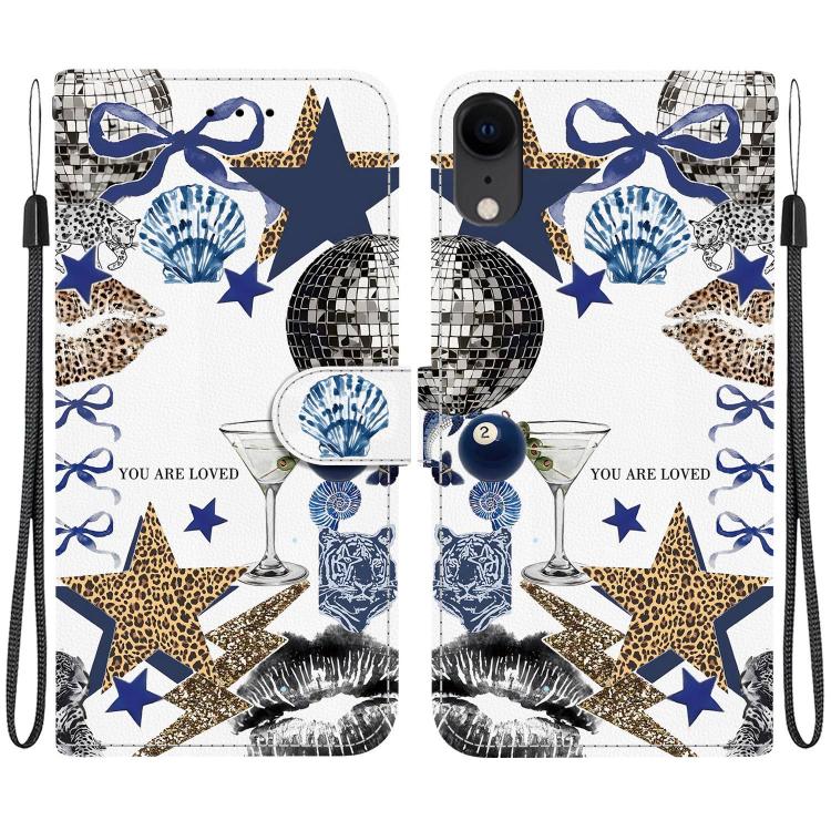 Custodia per telefono in ecopelle con texture cristallina, For iPhone X / XS, For iPhone XR