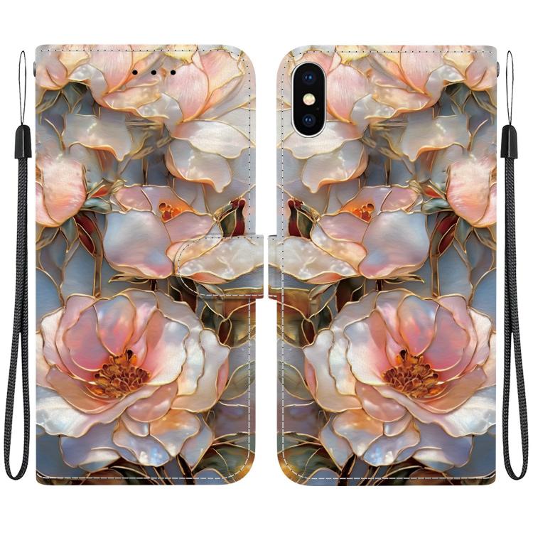 Custodia per telefono in ecopelle con texture cristallina, For iPhone XS Max, For iPhone 8 Plus / 7 Plus