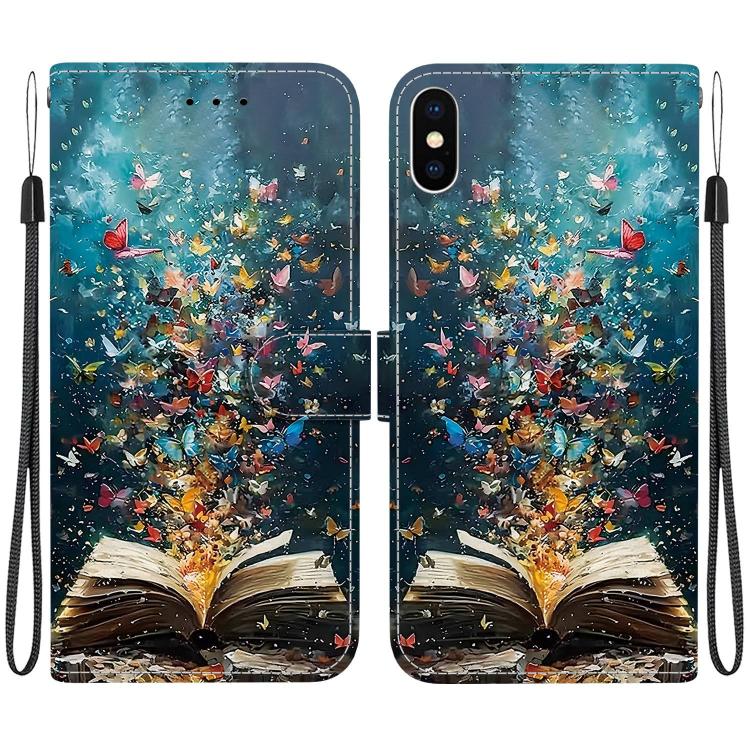Custodia per telefono in ecopelle con texture cristallina, For iPhone XS Max, For iPhone 8 Plus / 7 Plus