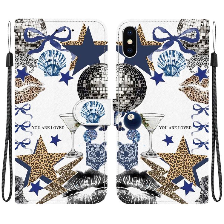 Custodia per telefono in ecopelle con texture cristallina, For iPhone XS Max, For iPhone 8 Plus / 7 Plus