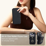Portafoglio a soffietto con anello, custodia magnetica RFID per telefono con tracolla e cinturino da polso, For iPhone 16 Pro Max, For iPhone 16 Pro