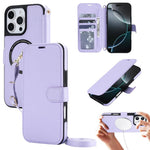 Custodia per telefono in ecopelle con texture litchi, magnetica, RFID, con tracolla e cinturino da polso., For iPhone 16 Pro Max, For iPhone 16 Pro