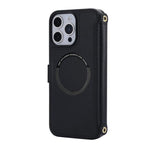 Custodia per telefono in ecopelle con texture litchi, magnetica, RFID, con tracolla e cinturino da polso., For iPhone 16 Pro Max, For iPhone 16 Pro