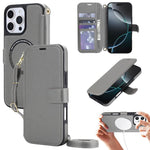 Custodia per telefono in ecopelle con texture litchi, magnetica, RFID, con tracolla e cinturino da polso., For iPhone 16 Pro Max, For iPhone 16 Pro