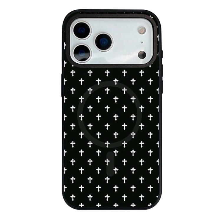 Custodia per telefono ibrida in PC e TPU con doppia chiusura magnetica e motivo a croce stellare., For iPhone 17 Pro Max, For iPhone 17 Pro, For iPhone 17, For iPhone Air