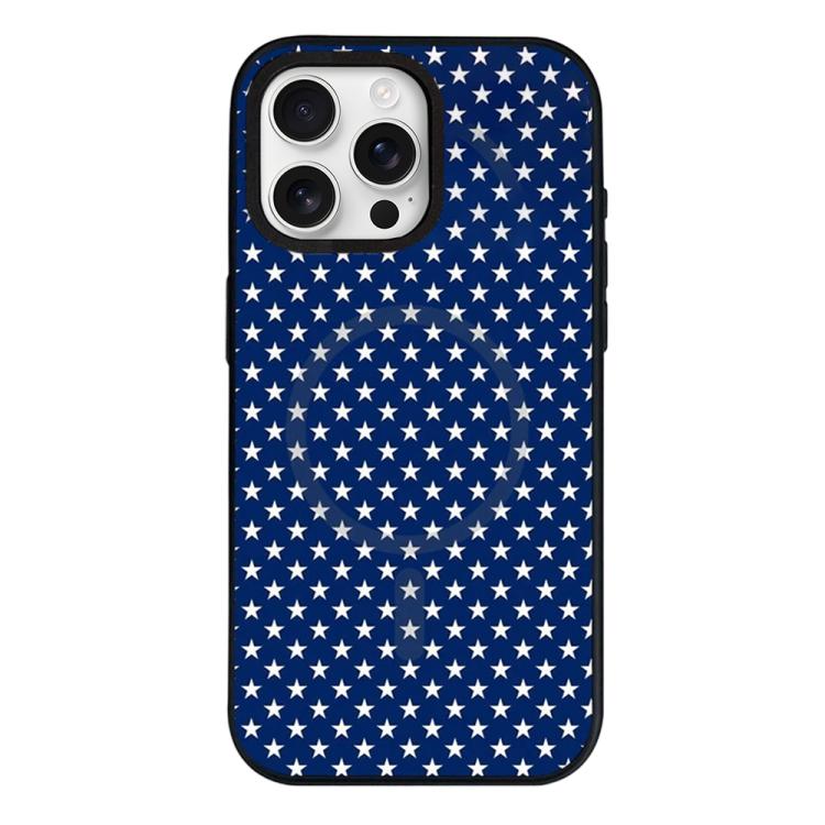 Custodia per telefono ibrida in PC e TPU con doppia chiusura magnetica e motivo a croce stellare., For iPhone 16 Pro Max, For iPhone 16 Pro, For iPhone 16 Plus, For iPhone 16