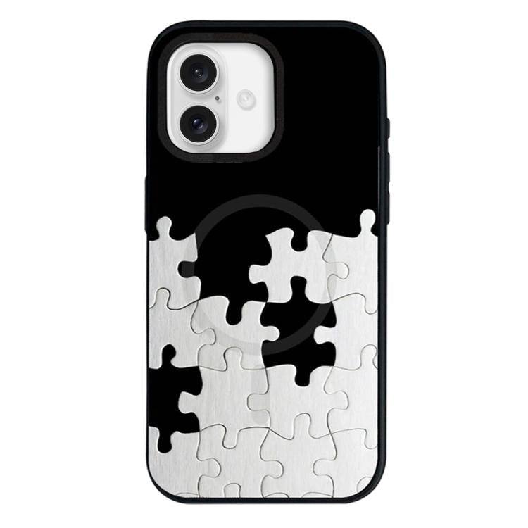 Custodia per telefono ibrida in PC e TPU con doppia chiusura magnetica e motivo a croce stellare., For iPhone 16 Pro Max, For iPhone 16 Pro, For iPhone 16 Plus, For iPhone 16