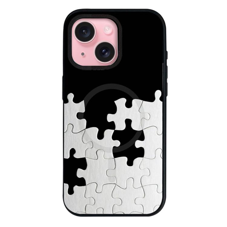 Custodia per telefono ibrida in PC e TPU con doppia chiusura magnetica e motivo a croce stellare., For iPhone 15 Pro Max, For iPhone 15 Pro, For iPhone 15 Plus, For iPhone 15