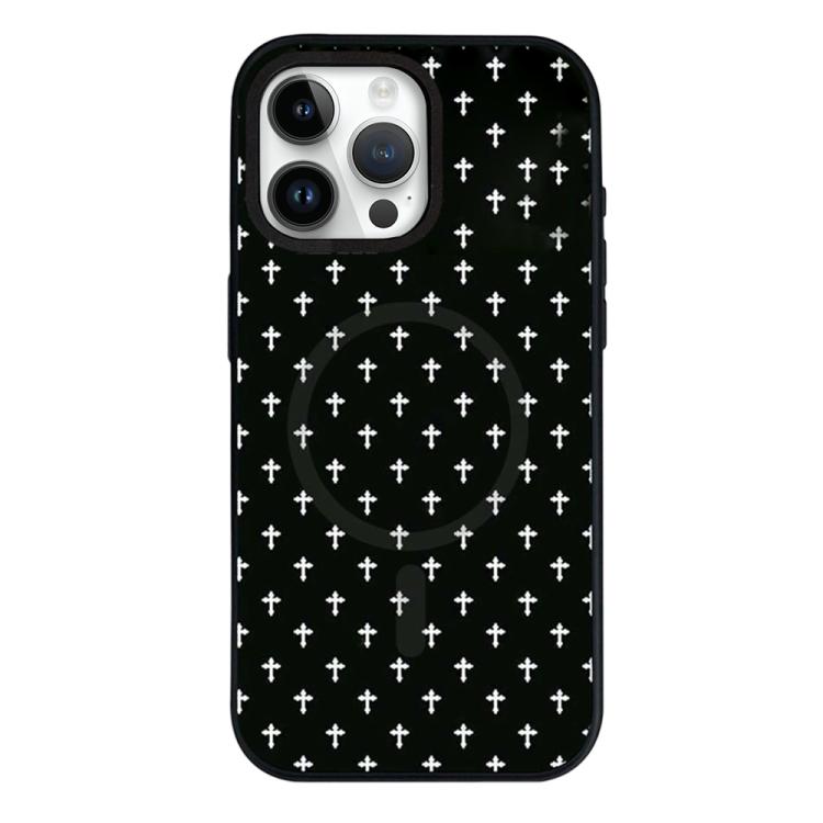 Custodia per telefono ibrida in PC e TPU con doppia chiusura magnetica e motivo a croce stellare., For iPhone 14 Plus, For iPhone 14, For iPhone 14 Pro, For iPhone 14 Pro Max