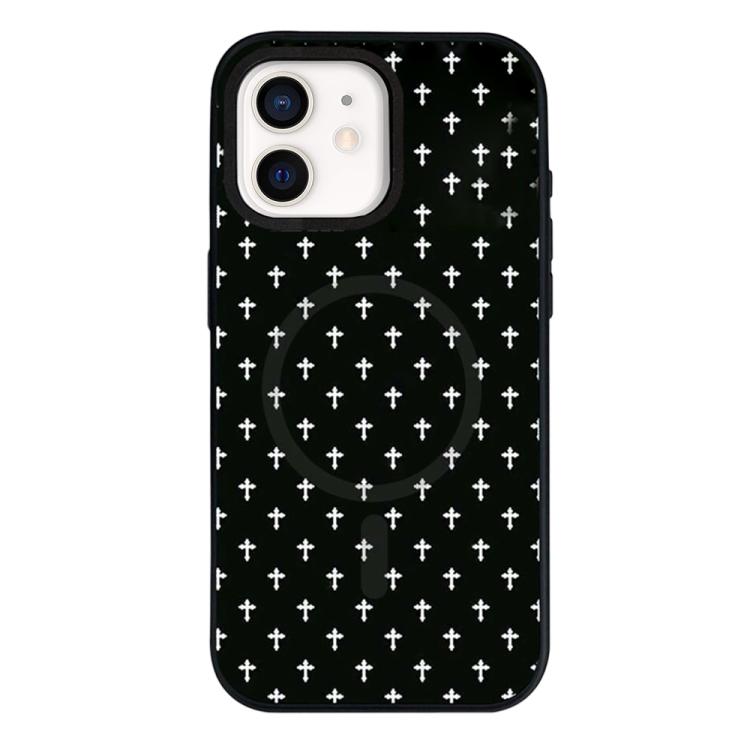 Custodia per telefono ibrida in PC e TPU con doppia chiusura magnetica e motivo a croce stellare., For iPhone 13 Pro Max, For iPhone 13 Pro, For iPhone 13, For iPhone 12