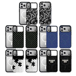 Custodia per telefono ibrida in PC e TPU con doppia chiusura magnetica e motivo a croce stellare., For iPhone 16 Pro Max, For iPhone 16 Pro, For iPhone 16 Plus, For iPhone 16