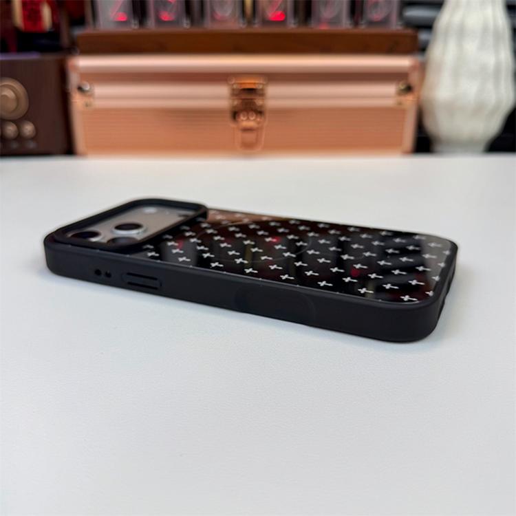Custodia per telefono ibrida in PC e TPU con doppia chiusura magnetica e motivo a croce stellare., For iPhone 16 Pro Max, For iPhone 16 Pro, For iPhone 16 Plus, For iPhone 16