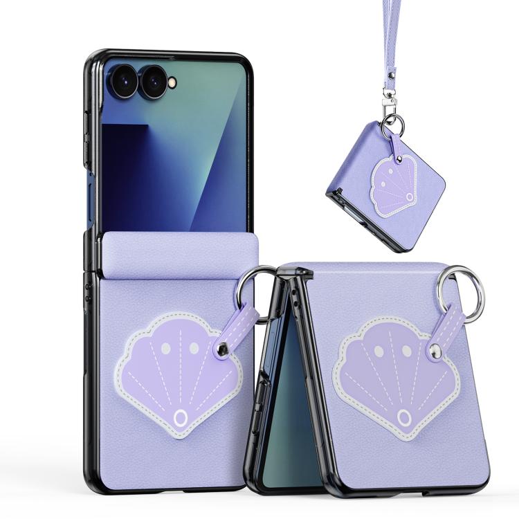 Custodia per telefono con anello pieghevole e cordino della serie LUVY di DUX DUCIS., For Galaxy Z Flip8 5G