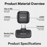 Yesido KR26 Standard Noise Reduction Wireless Lavalier Microphone with 8 Pin Receiver
