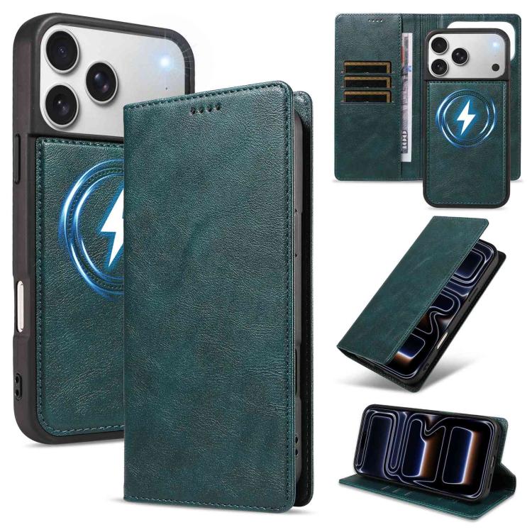 Custodia per telefono in ecopelle vegana con texture in pelle bovina, protezione RFID, rimovibile e magnetica 2 in 1., For iPhone 18 Pro, For iPhone 18 Pro Max, For iPhone 17 Pro Max, For iPhone 17 Pro