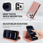 Custodia per telefono in ecopelle vegana con texture in pelle bovina, protezione RFID, rimovibile e magnetica 2 in 1., For iPhone 18 Pro, For iPhone 18 Pro Max, For iPhone 17 Pro Max, For iPhone 17 Pro
