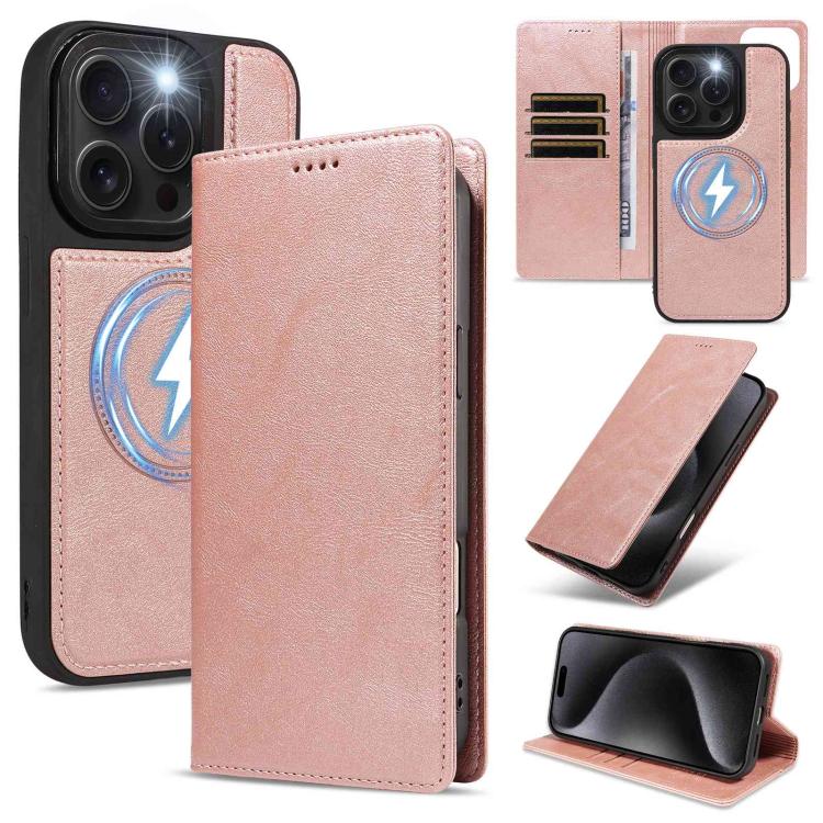 Custodia per telefono in ecopelle vegana con texture in pelle bovina, protezione RFID, rimovibile e magnetica 2 in 1., For iPhone 15 Pro Max, For iPhone 15 Pro, For iPhone 15 Plus, For iPhone 14 Plus