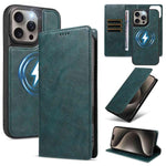 Custodia per telefono in ecopelle vegana con texture in pelle bovina, protezione RFID, rimovibile e magnetica 2 in 1., For iPhone 15 Pro Max, For iPhone 15 Pro, For iPhone 15 Plus, For iPhone 14 Plus