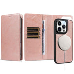 Custodia per telefono in ecopelle vegana con texture in pelle bovina, protezione RFID, rimovibile e magnetica 2 in 1., For iPhone 14 Pro, For iPhone 14 Pro Max, For iPhone 13 Pro Max, For iPhone 13 Pro