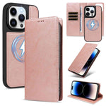 Custodia per telefono in ecopelle vegana con texture in pelle bovina, protezione RFID, rimovibile e magnetica 2 in 1., For iPhone 14 Pro, For iPhone 14 Pro Max, For iPhone 13 Pro Max, For iPhone 13 Pro