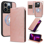 Custodia per telefono in ecopelle vegana con texture in pelle bovina, protezione RFID, rimovibile e magnetica 2 in 1., For iPhone 14 Pro, For iPhone 14 Pro Max, For iPhone 13 Pro Max, For iPhone 13 Pro