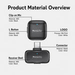 Yesido KR28 1 to 2 Standard Noise Reduction Wireless Lavalier Microphone with 8 Pin Receiver