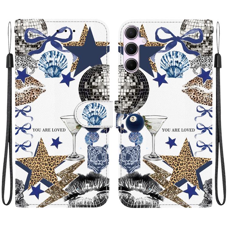 Custodia per telefono in ecopelle con texture cristallina, For Galaxy A55 5G, For Galaxy A35 5G