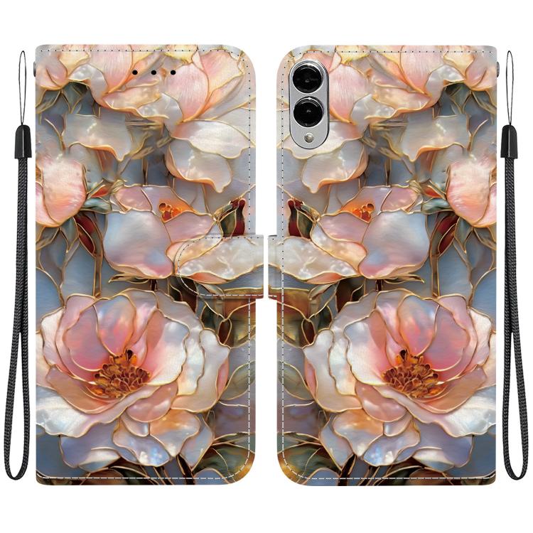 Custodia per telefono in ecopelle con texture cristallina, For Galaxy S25 FE 5G, For Galaxy S25 Edge 5G