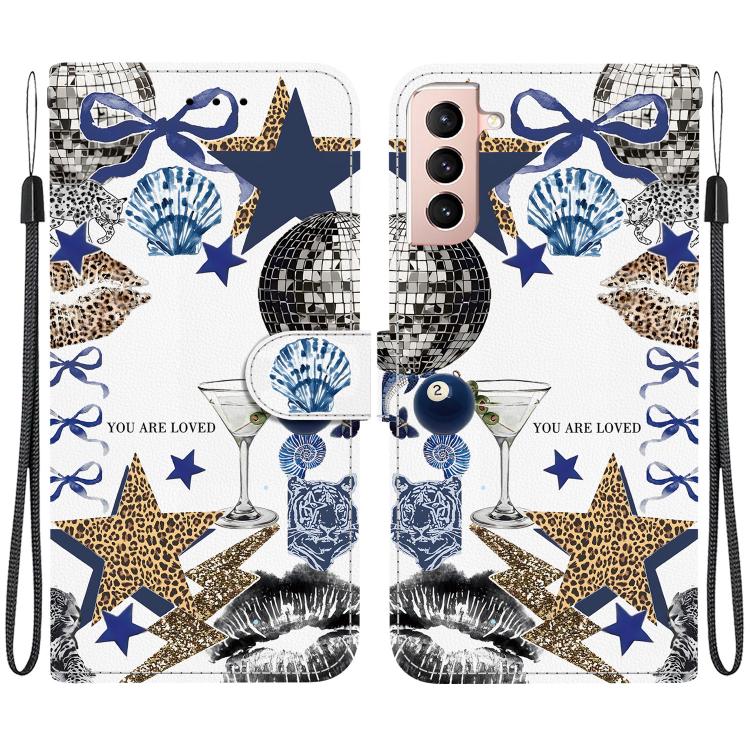 Custodia per telefono in ecopelle con texture cristallina, For Galaxy S22 5G