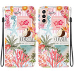 Custodia per telefono in ecopelle con texture cristallina, For Galaxy S22 Ultra 5G, For Galaxy S22+ 5G