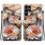 Custodia per telefono in ecopelle con texture cristallina, For Galaxy S22 Ultra 5G, For Galaxy S22+ 5G