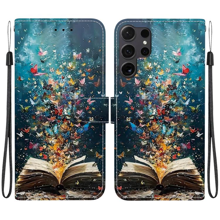 Custodia per telefono in ecopelle con texture cristallina, For Galaxy S22 Ultra 5G, For Galaxy S22+ 5G