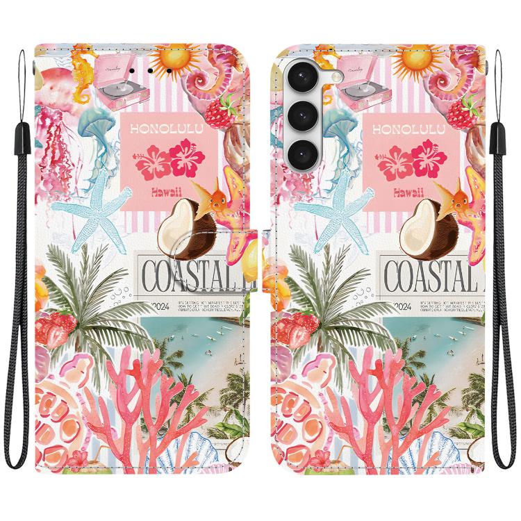 Custodia per telefono in ecopelle con texture cristallina, For Galaxy S23 Ultra 5G, For Galaxy S23+ 5G