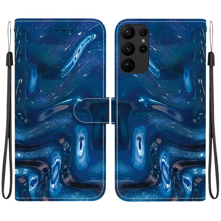 Custodia per telefono in ecopelle con texture cristallina, For Galaxy S23 Ultra 5G, For Galaxy S23+ 5G