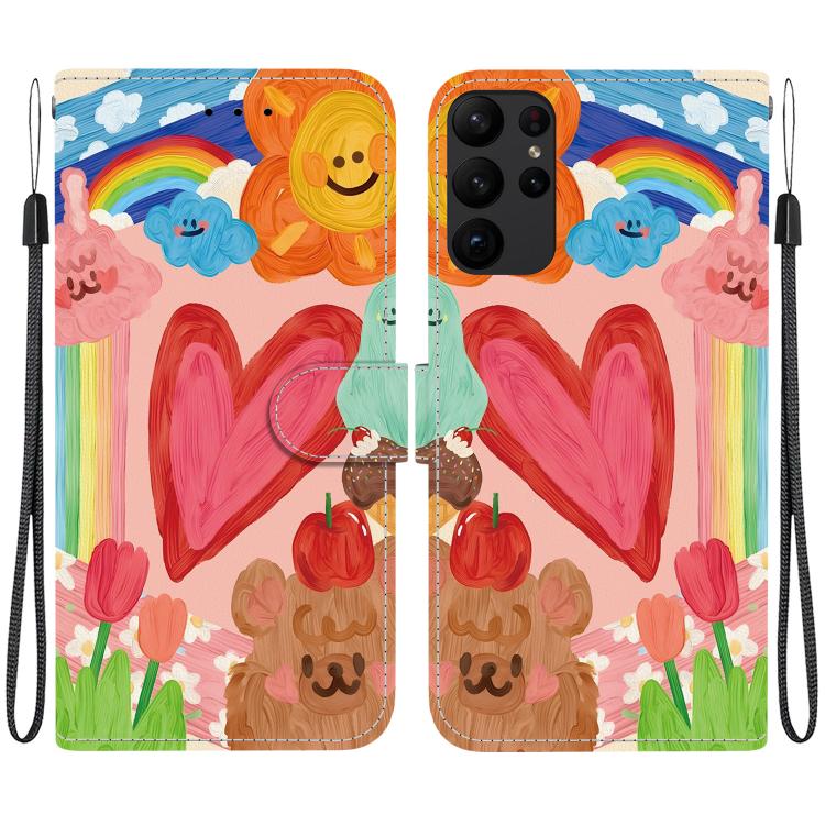 Custodia per telefono in ecopelle con texture cristallina, For Galaxy S23 Ultra 5G, For Galaxy S23+ 5G