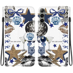 Custodia per telefono in ecopelle con texture cristallina, For Galaxy S24 Ultra 5G, For Galaxy S24+ 5G