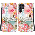 Custodia per telefono in ecopelle con texture cristallina, For Galaxy S24 Ultra 5G, For Galaxy S24+ 5G