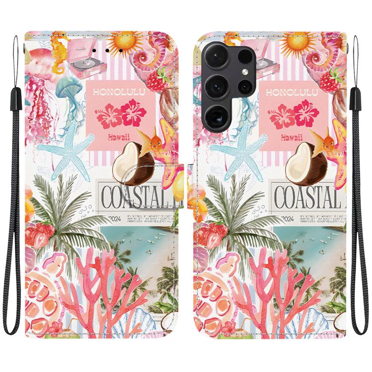 Custodia per telefono in ecopelle con texture cristallina, For Galaxy S24 Ultra 5G, For Galaxy S24+ 5G
