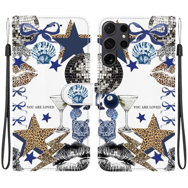 Custodia per telefono in ecopelle con texture cristallina, For Galaxy S24 Ultra 5G, For Galaxy S24+ 5G