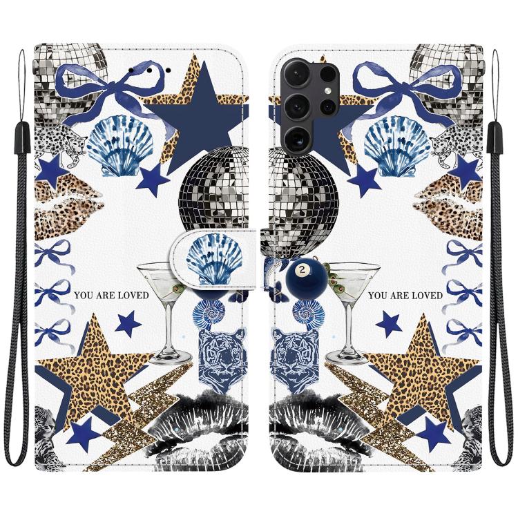 Custodia per telefono in ecopelle con texture cristallina, For Galaxy S25 Ultra 5G, For Galaxy S24 FE 5G