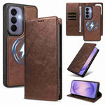Custodia per telefono in ecopelle vegana con texture in pelle bovina, protezione RFID, rimovibile e magnetica 2 in 1., For Galaxy S26+ 5G, For Galaxy S26 Ultra 5G, For Galaxy S26 5G, For Galaxy S25 FE 5G